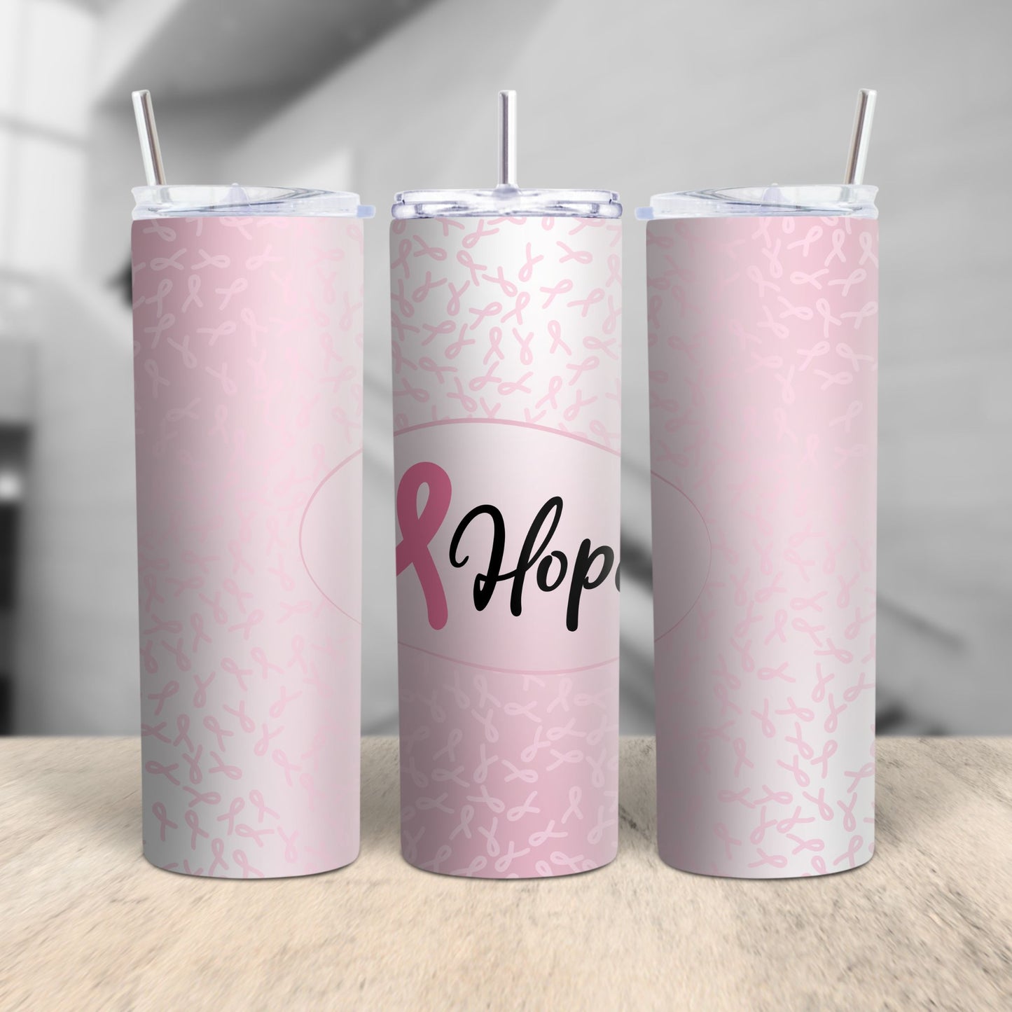 'HOPE' PINK BREAST CANCER AWARENESS TUMBLER