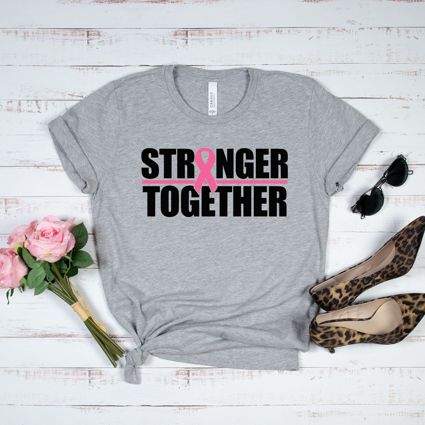 Stronger Together Tee-Breast Cancer Awareness