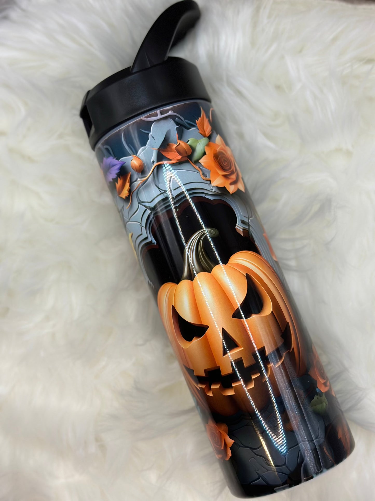 3D Jack-o-Lantern Halloween Tumbler