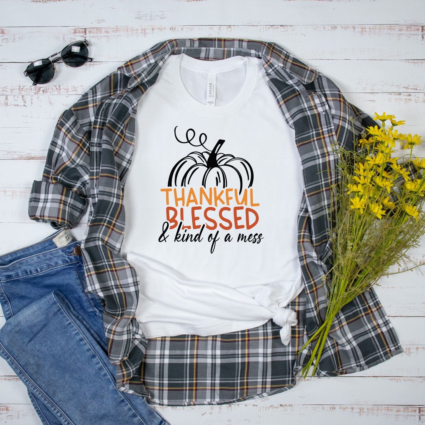 Thankful, Blessed, and Kind of a Mess Tee