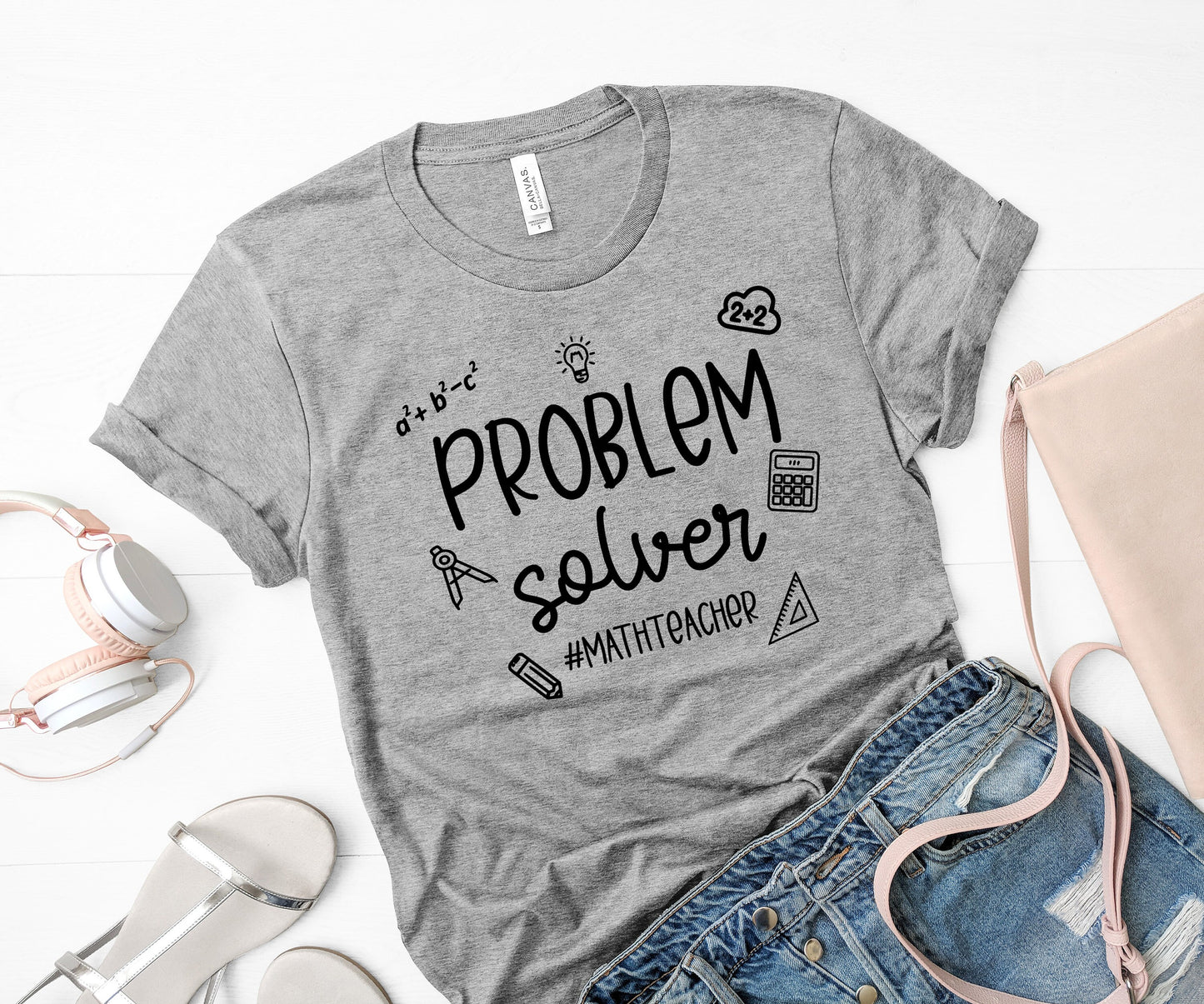 Problem Solver-Math Teacher Shirt, Teacher Shirt, Teacher T-shirt, School Shirt, Teacher Appreciation Gift, Teacher Present, Math Teacher