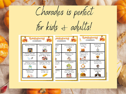 Fun Thanksgiving Games Bundle – 5 Printable Games for Family and Friends-Word Search, Charades & More