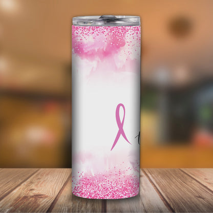 'STRONGER THAN THE STORM' BREAST CANCER TUMBLER